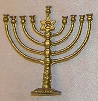 Dollhouse Miniature Gold Large Menorah